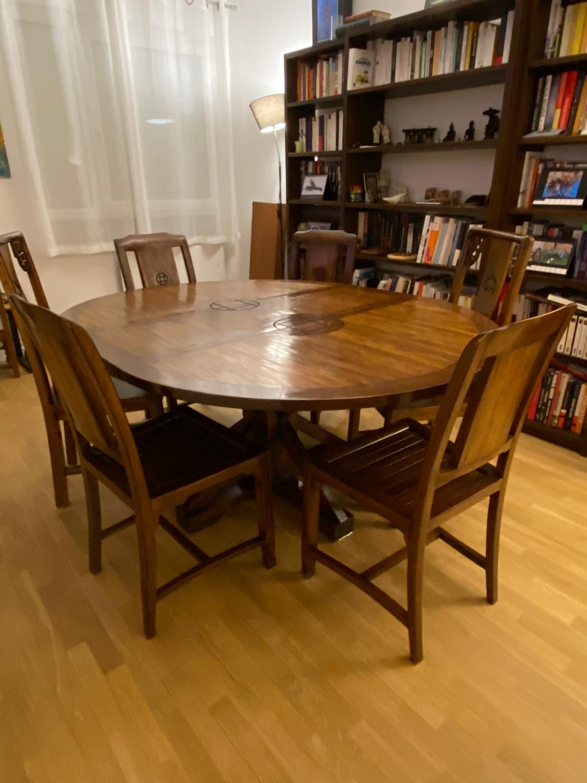 Table Teck & Bambou + 4 chaises – Image 6