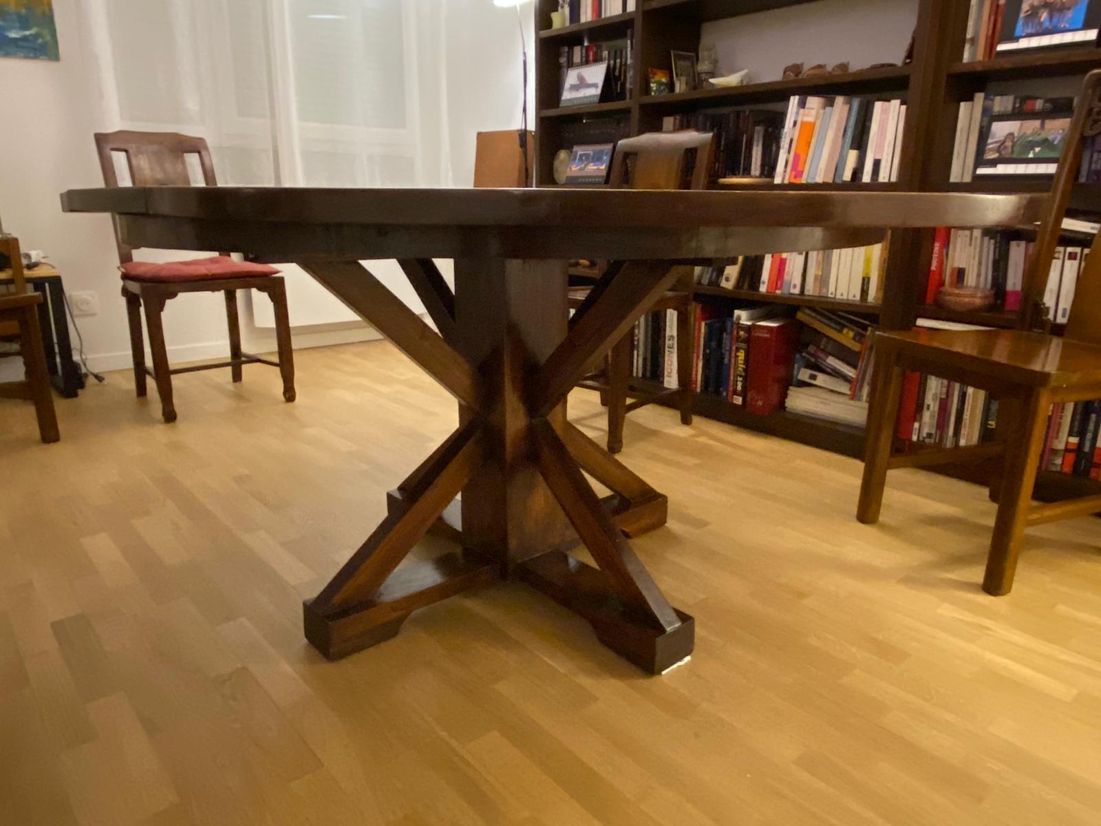 Table Teck & Bambou + 4 chaises – Image 3