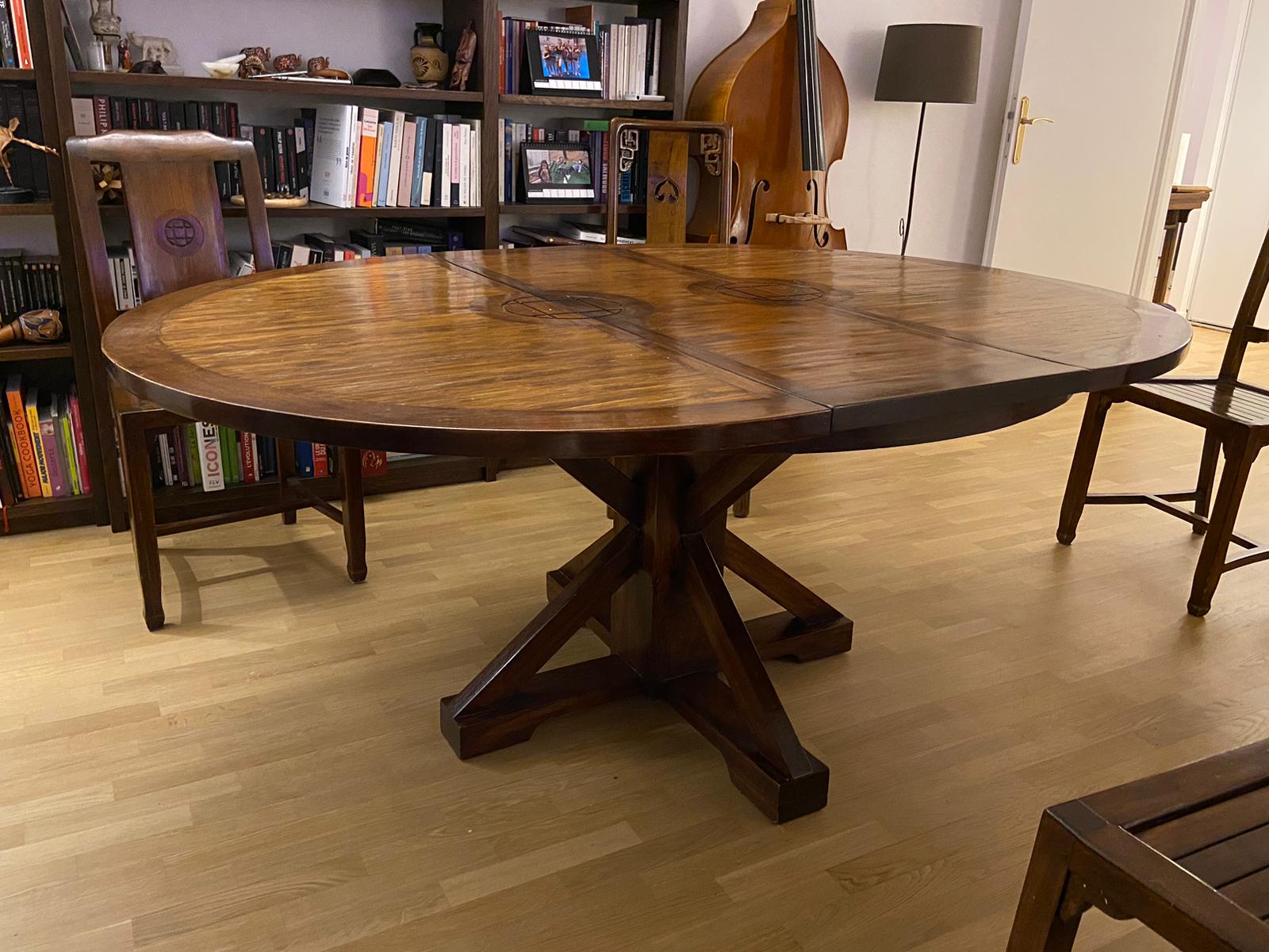 Table Teck & Bambou + 4 chaises – Image 8