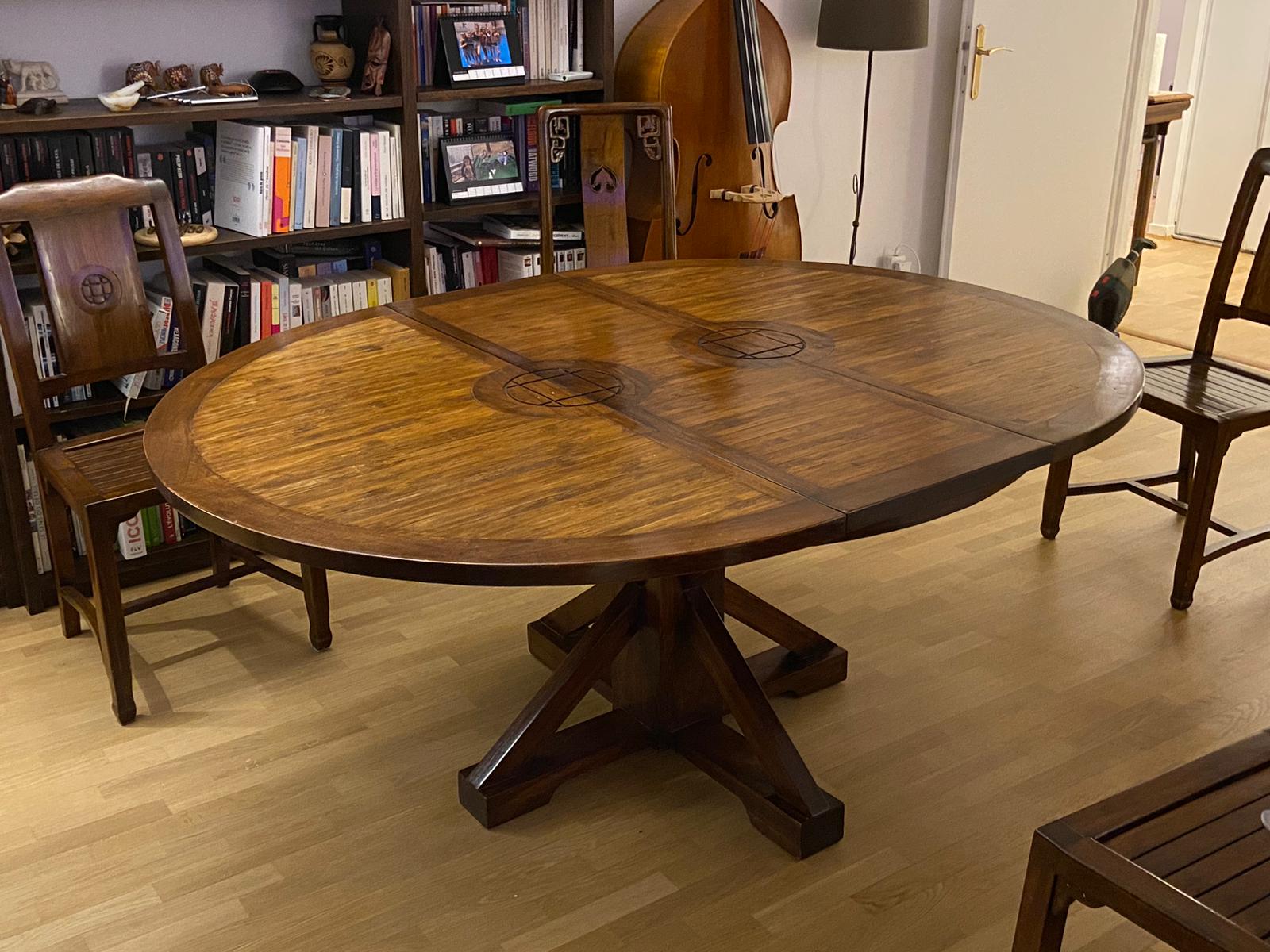 Table Teck & Bambou + 4 chaises – Image 7