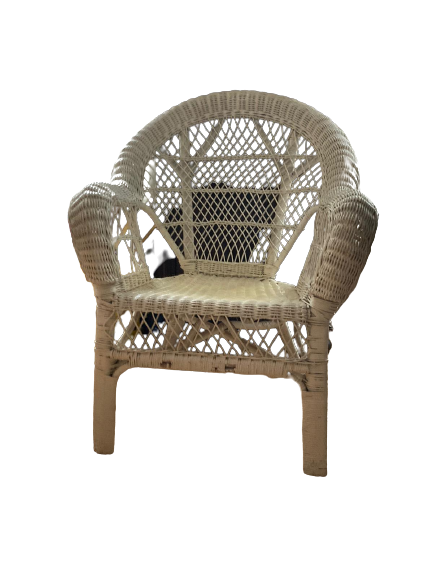 Fauteuil blanc en osier