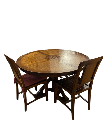 Table Teck & Bambou + 4 chaises – Image 11