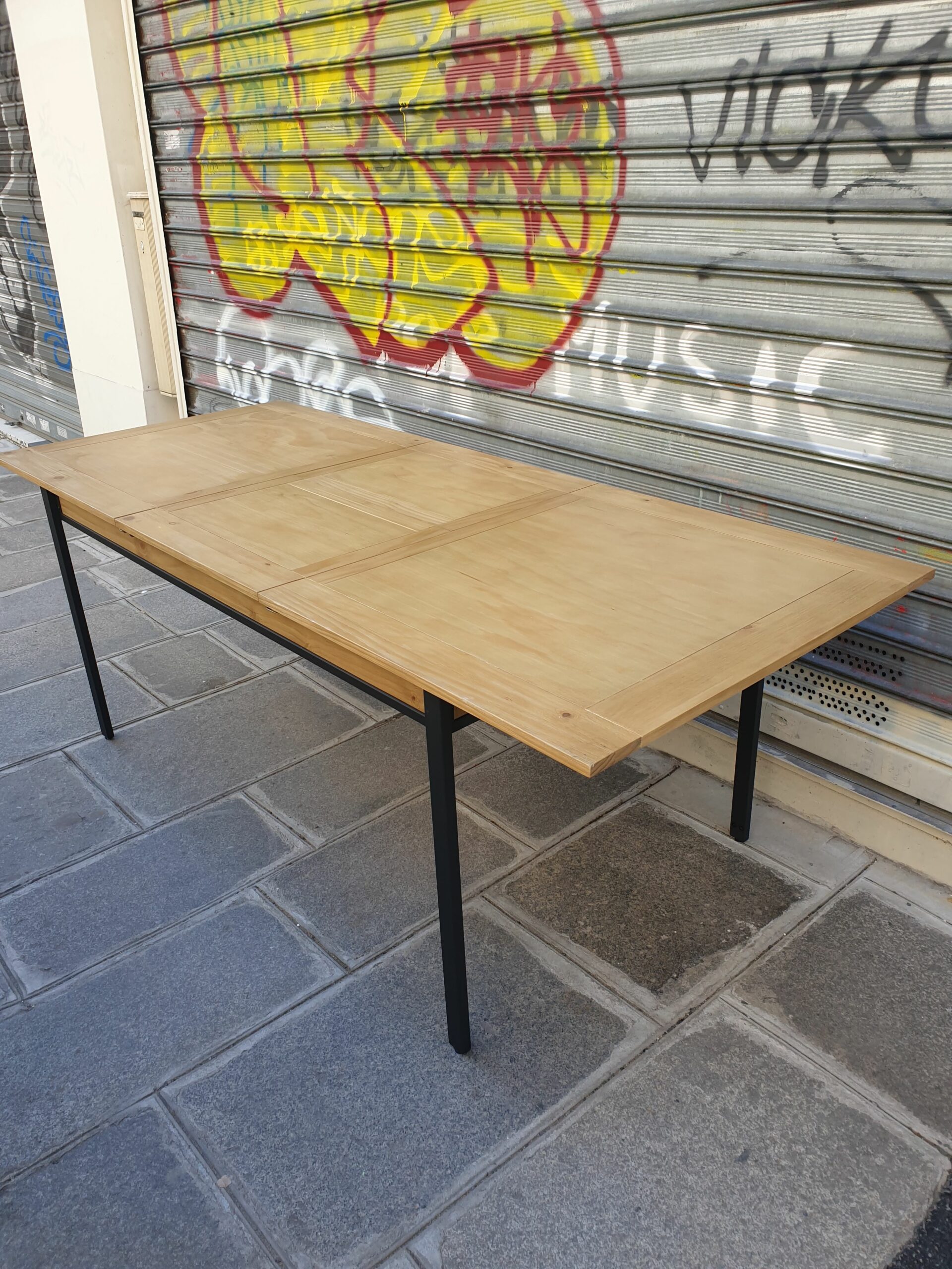 Table papillon bois et acier laqué – Image 5
