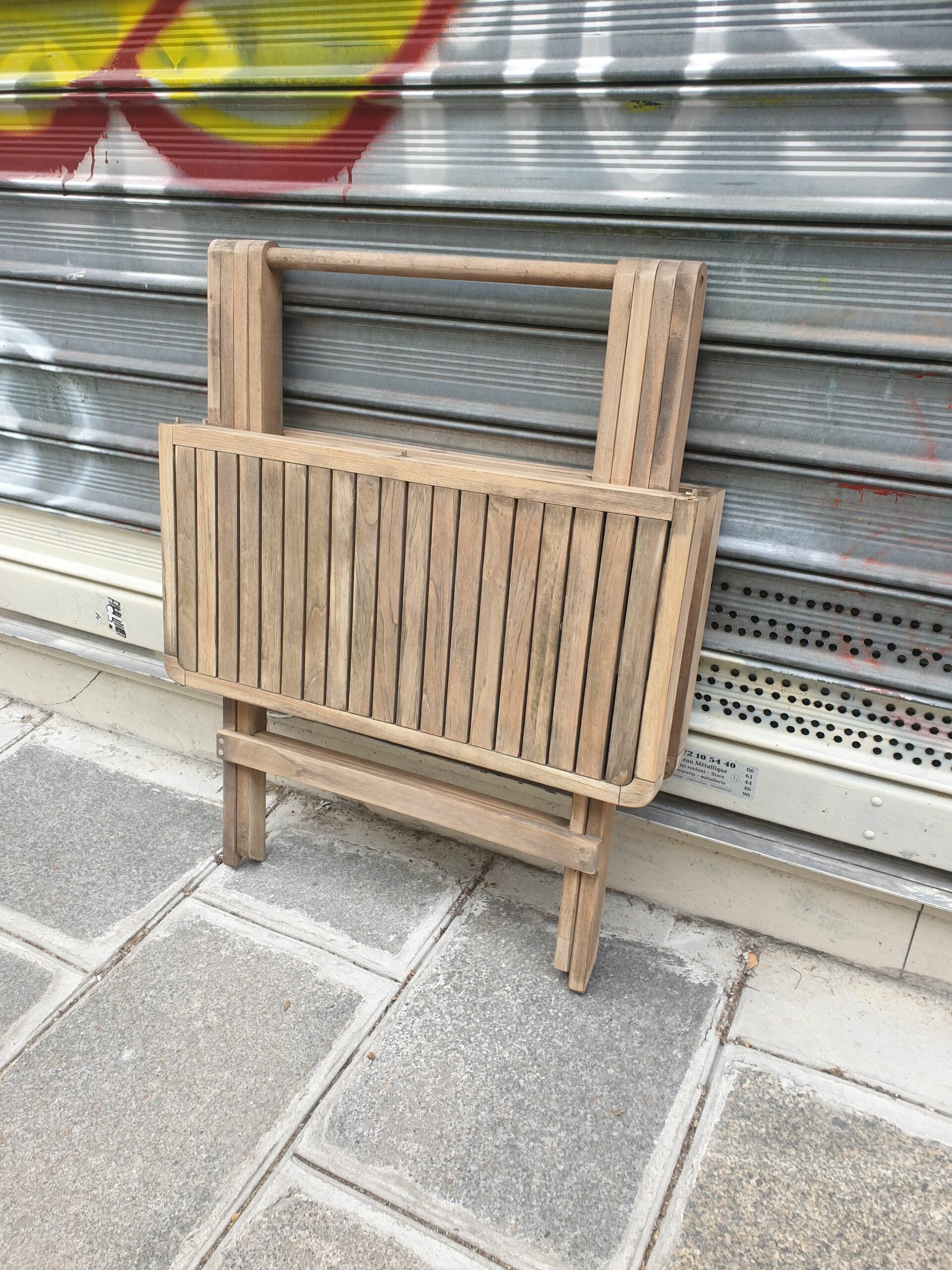 Table de jardin pliante en teck – Image 5