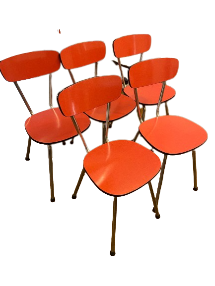 5 chaises "Fourmi" formica rouge