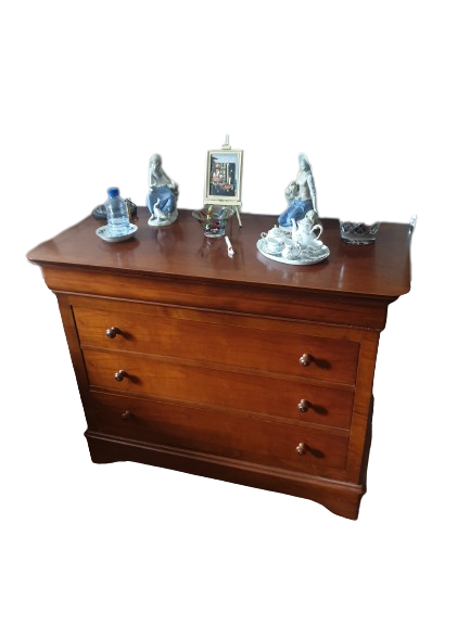 Commode merisier 4 tiroirs (dont 1 secret)