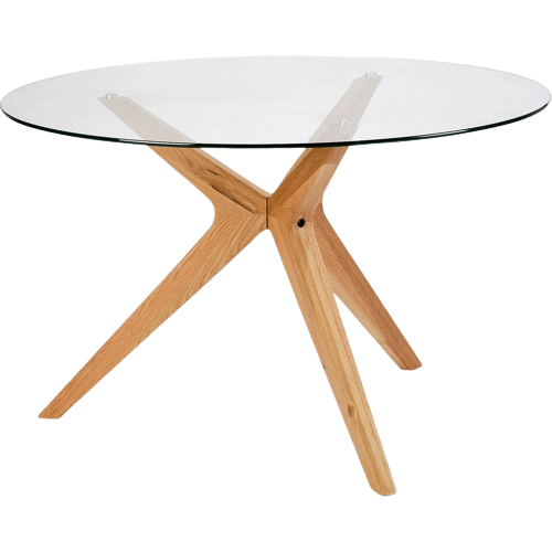 Table à manger en verre et bois modèle Fabian Alinéa