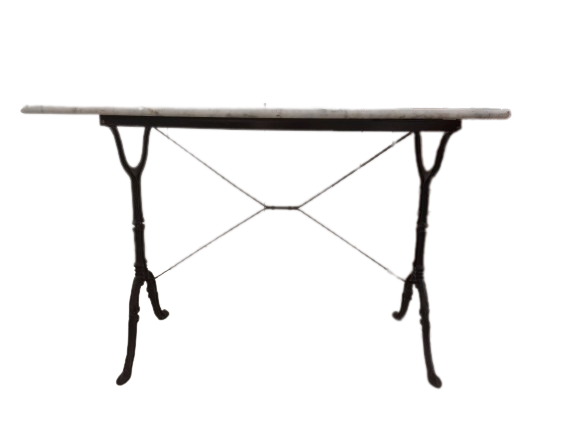 Table bistro marbre et fer forgé – Image 2