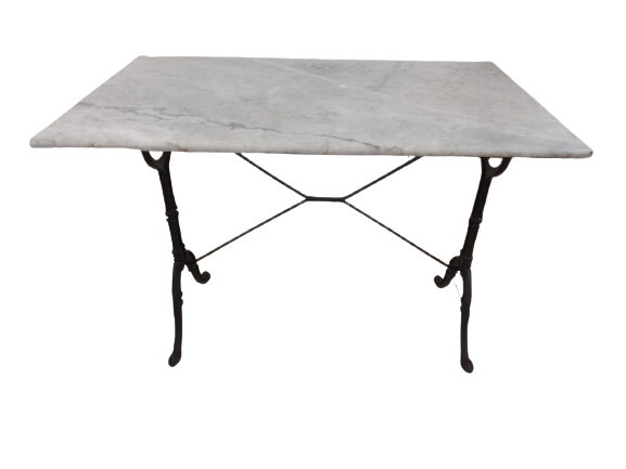 Table bistro marbre et fer forgé – Image 3