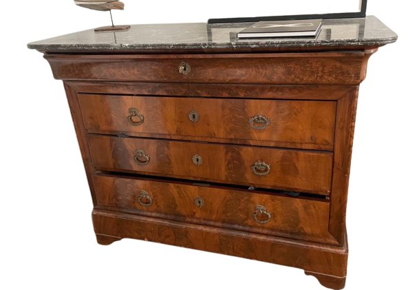 Commode ancienne en bois plateau marbre