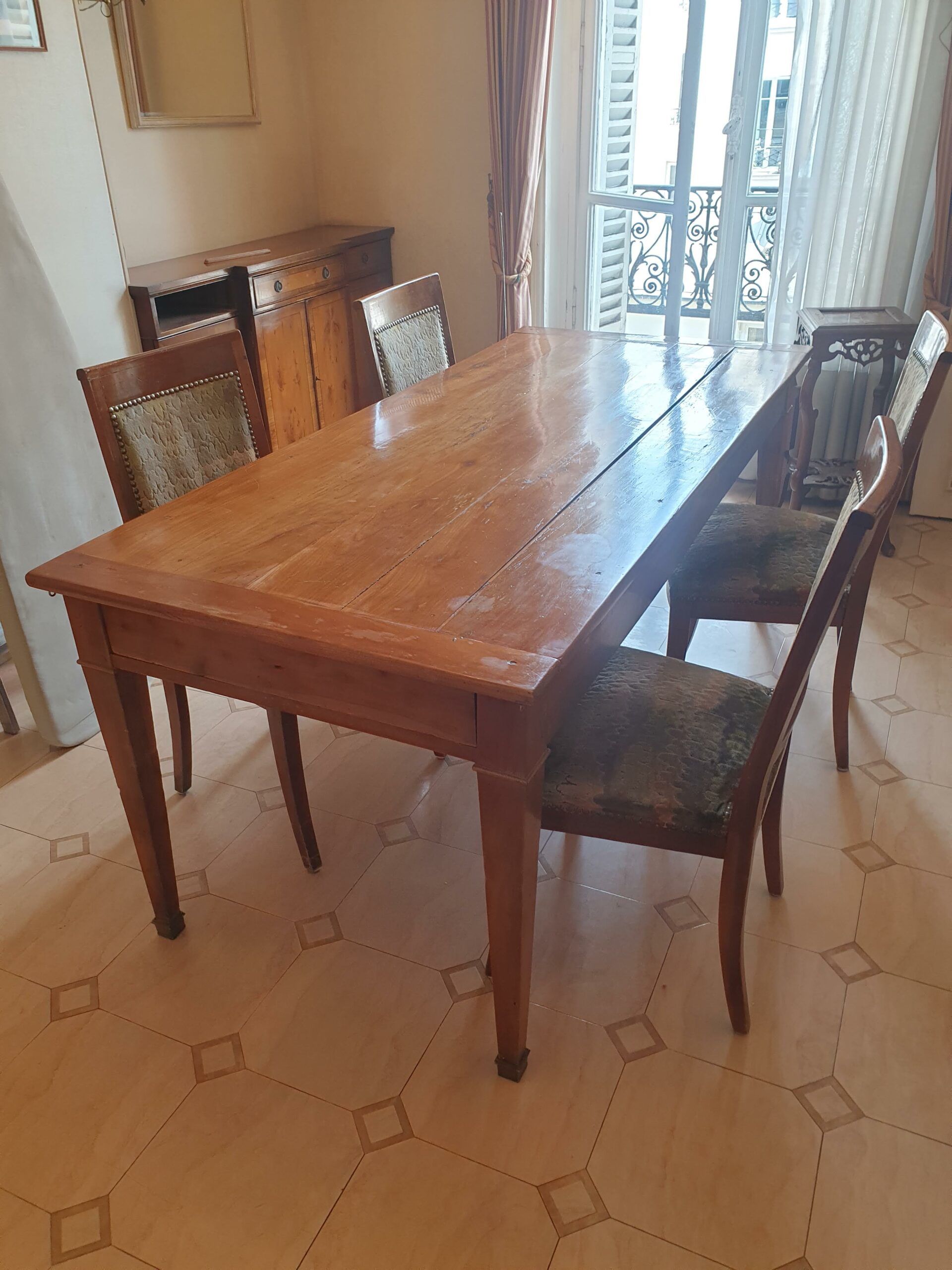 Table de ferme en merisier 186 cm – Image 11