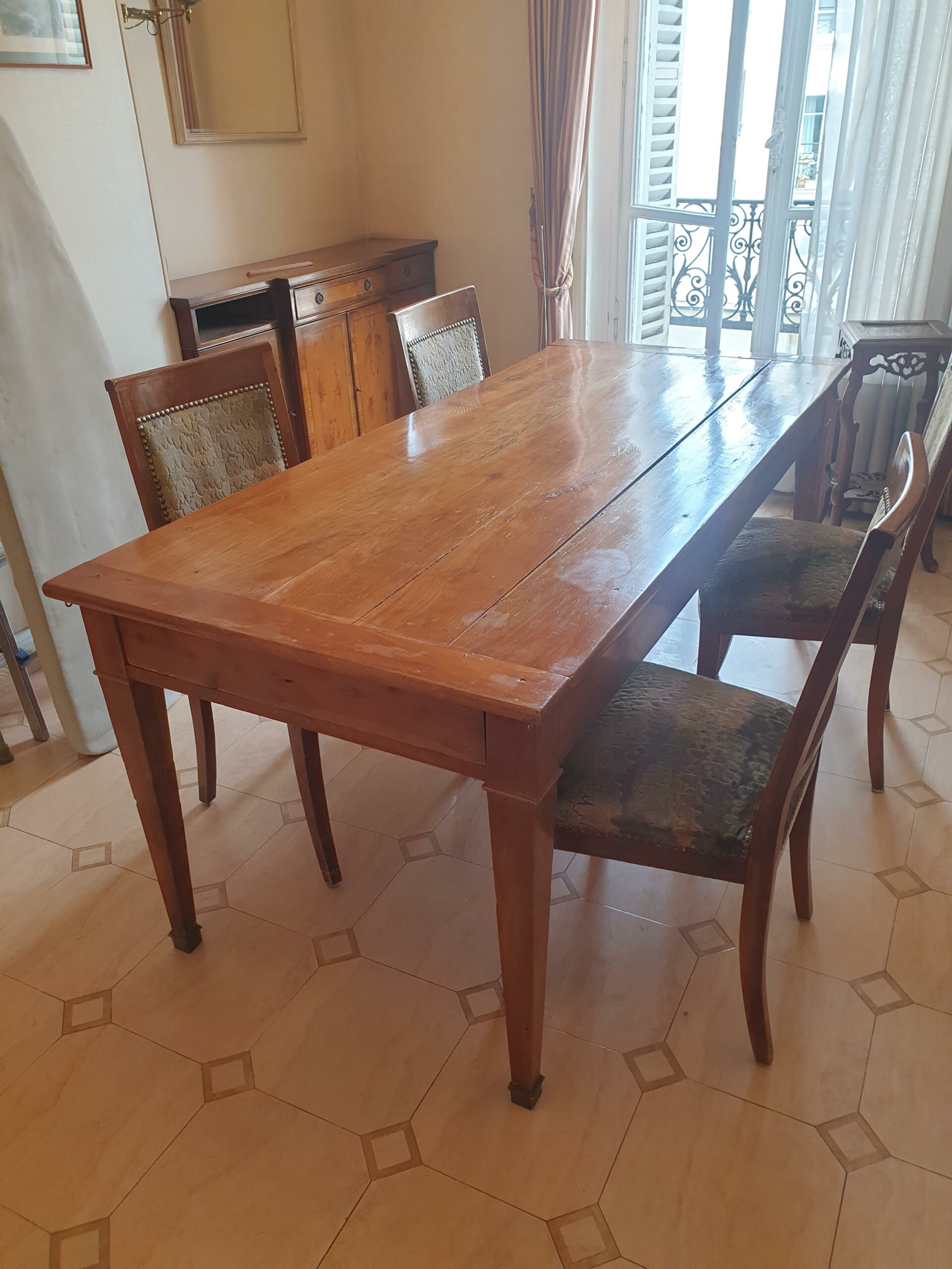 Table de ferme en merisier 186 cm – Image 10