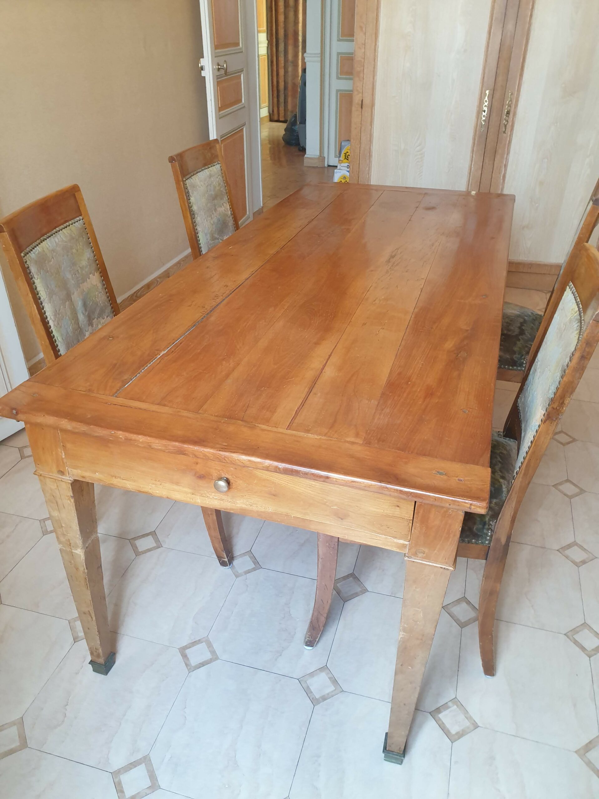 Table de ferme en merisier 186 cm – Image 9