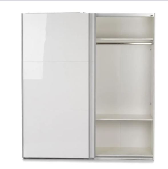 Grande Armoire penderie blanc laquée, portes coulissantes – Image 2