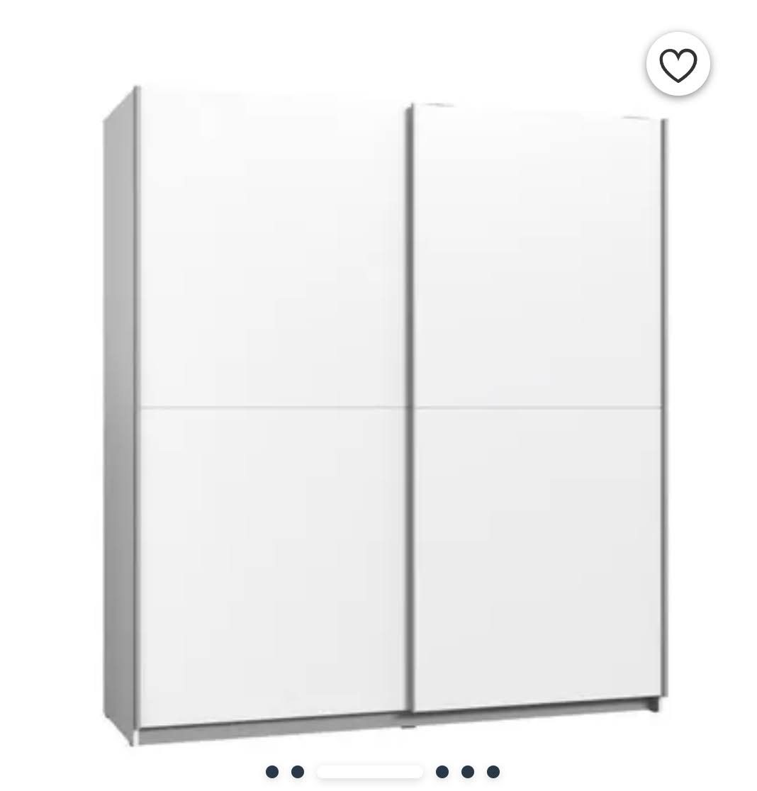 Grande Armoire penderie blanc laquée, portes coulissantes