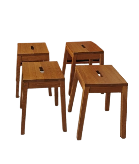 4 tabourets d'atelier bois massif