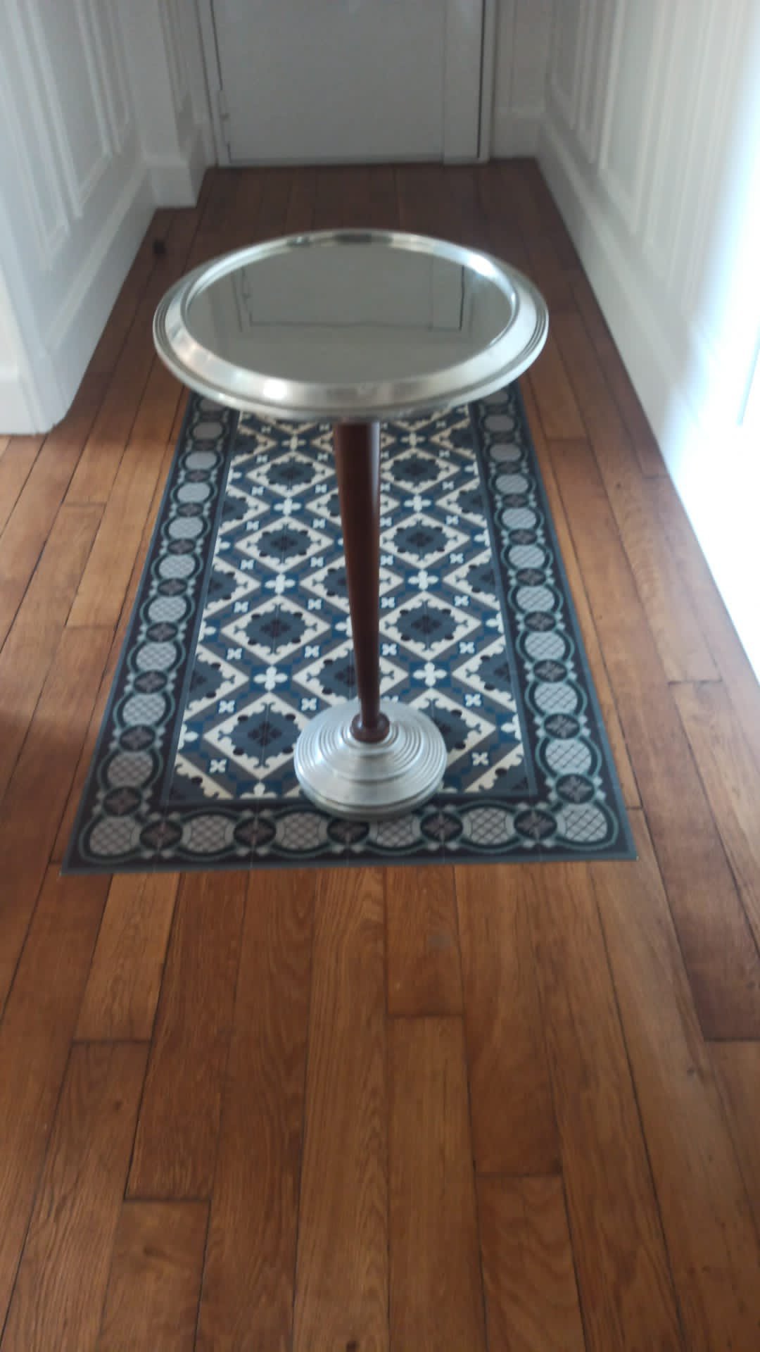 Petites tables/guéridon /bout de canapé vintage miroir et chrome. – Image 2