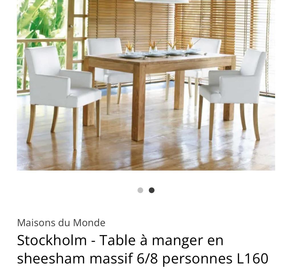 Table de ferme bois de rose STOCHOLM – Image 2