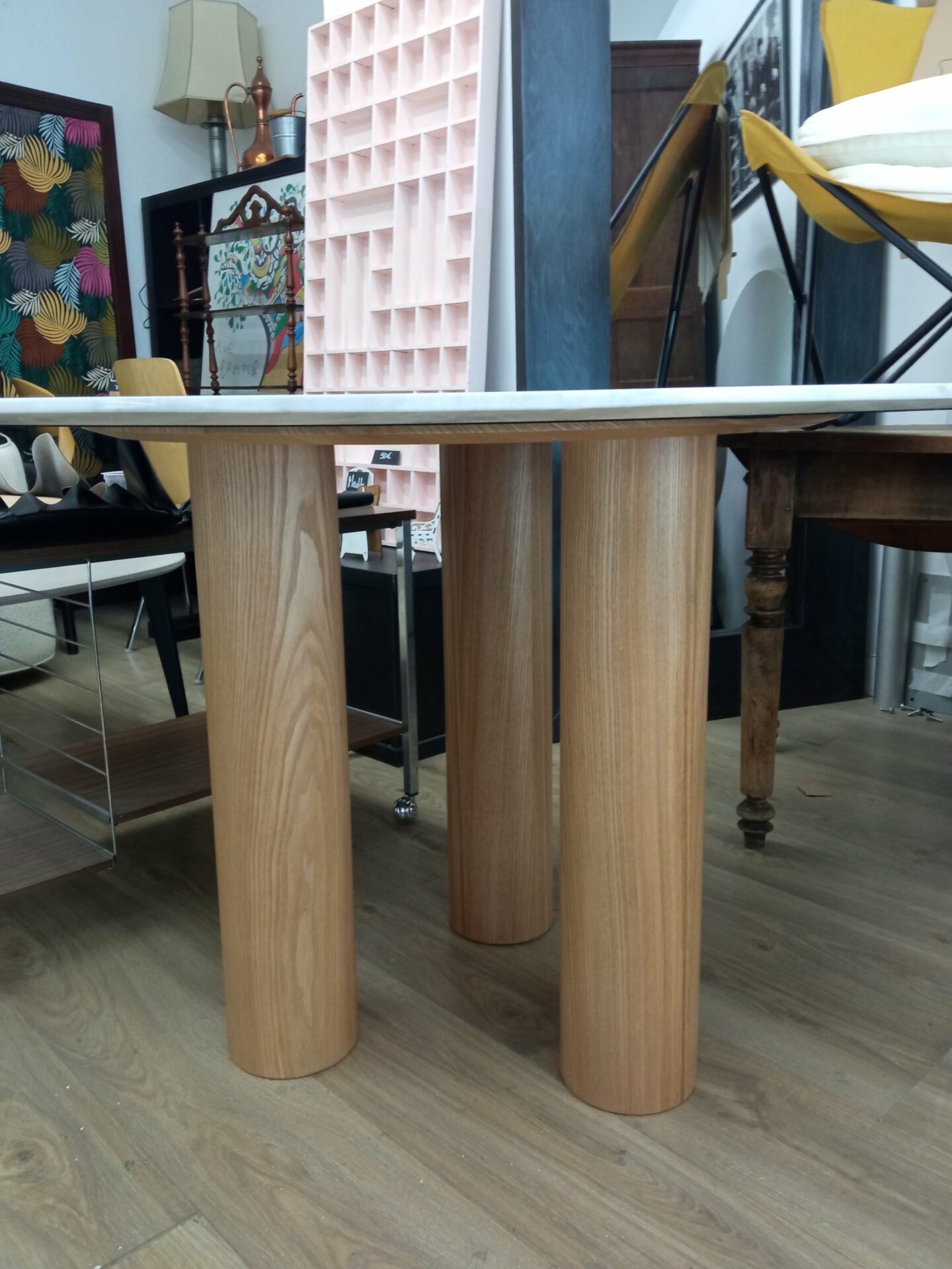 Table à manger BENEDETTA 120cm marbre blanc – Image 4