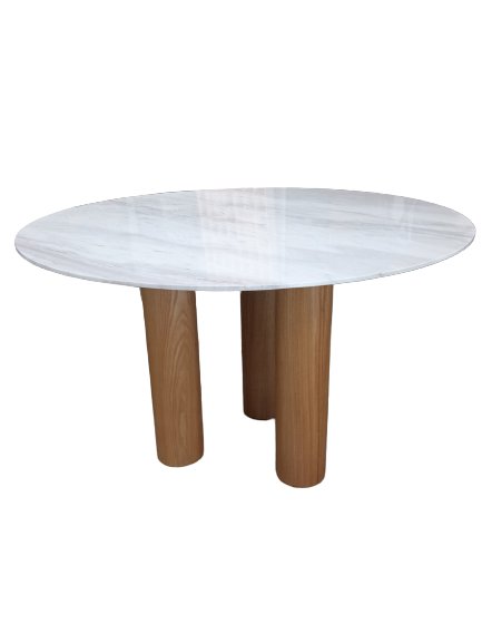 Table à manger BENEDETTA 120cm marbre blanc