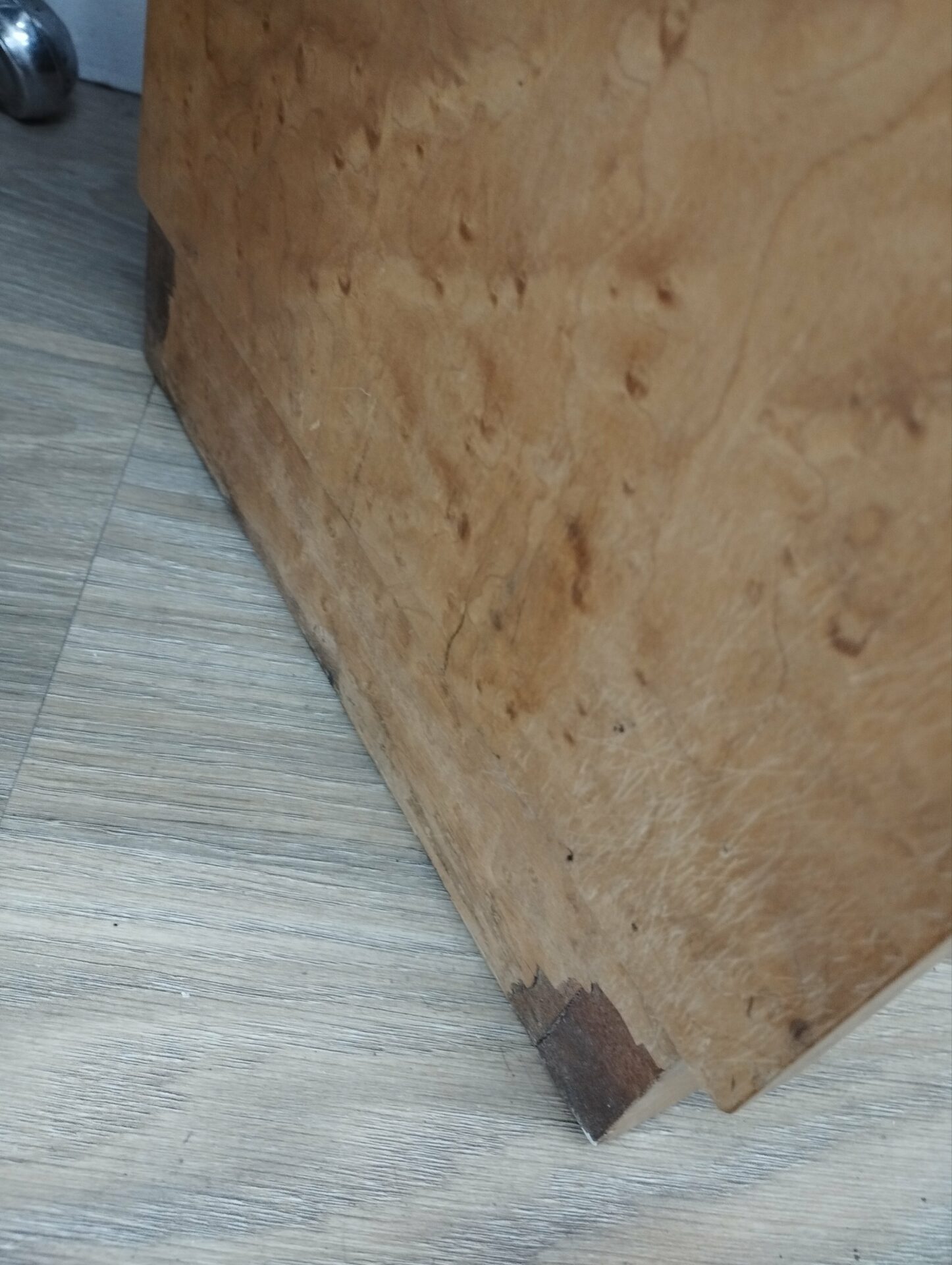 Paire de chevet vintage en bois plaquage noyer ou citronnier – Image 5