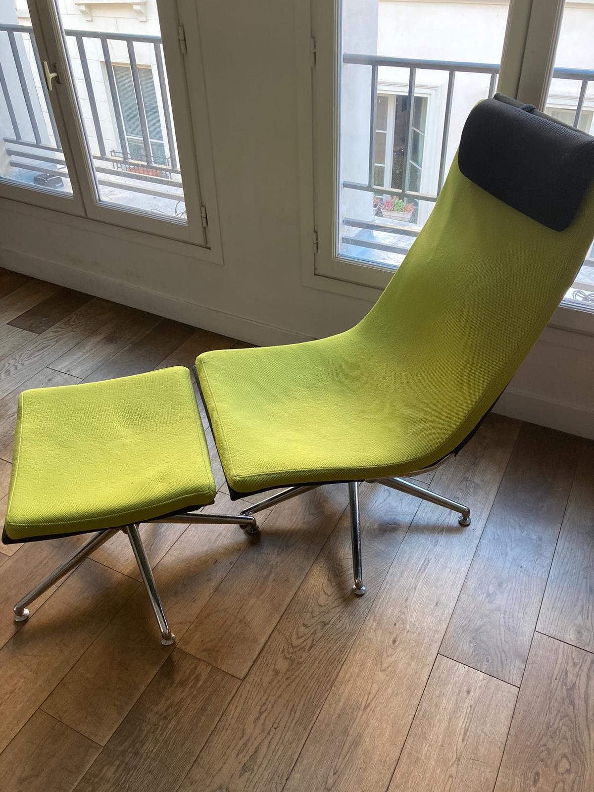 Fauteuil vintage 60/70 avec repose pied – Image 3