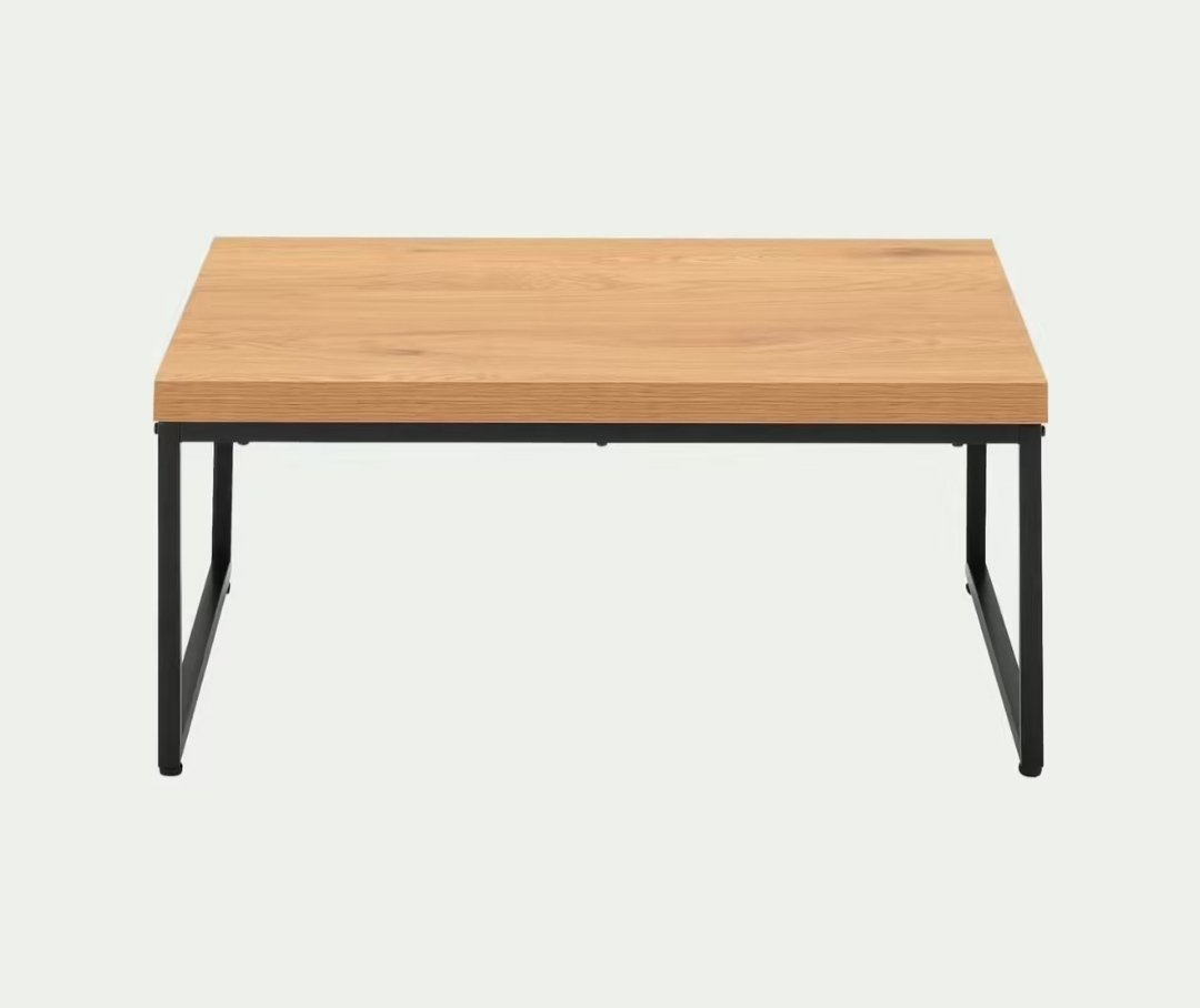 Table basse Alinéa en bois effet chêne et métal. – Image 2