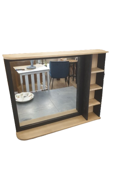 Miroir de salle de bain avec étagère intégrée