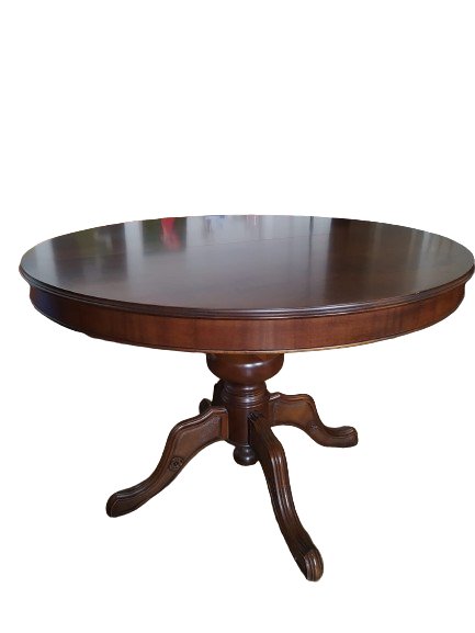Table à manger ronde ancienne en bois