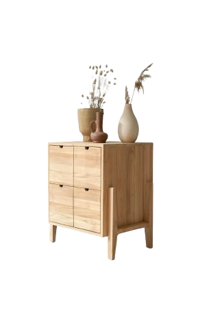 Commode enfant LUBIN teck massif 4 tiroirs