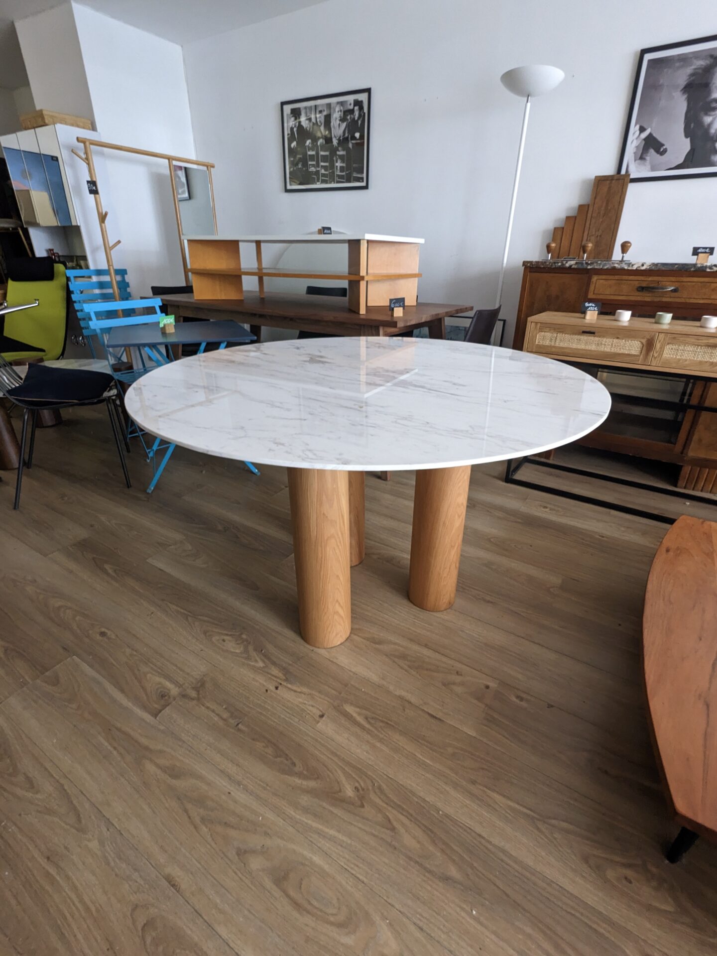 Table à manger BENEDETTA 120cm marbre blanc – Image 5