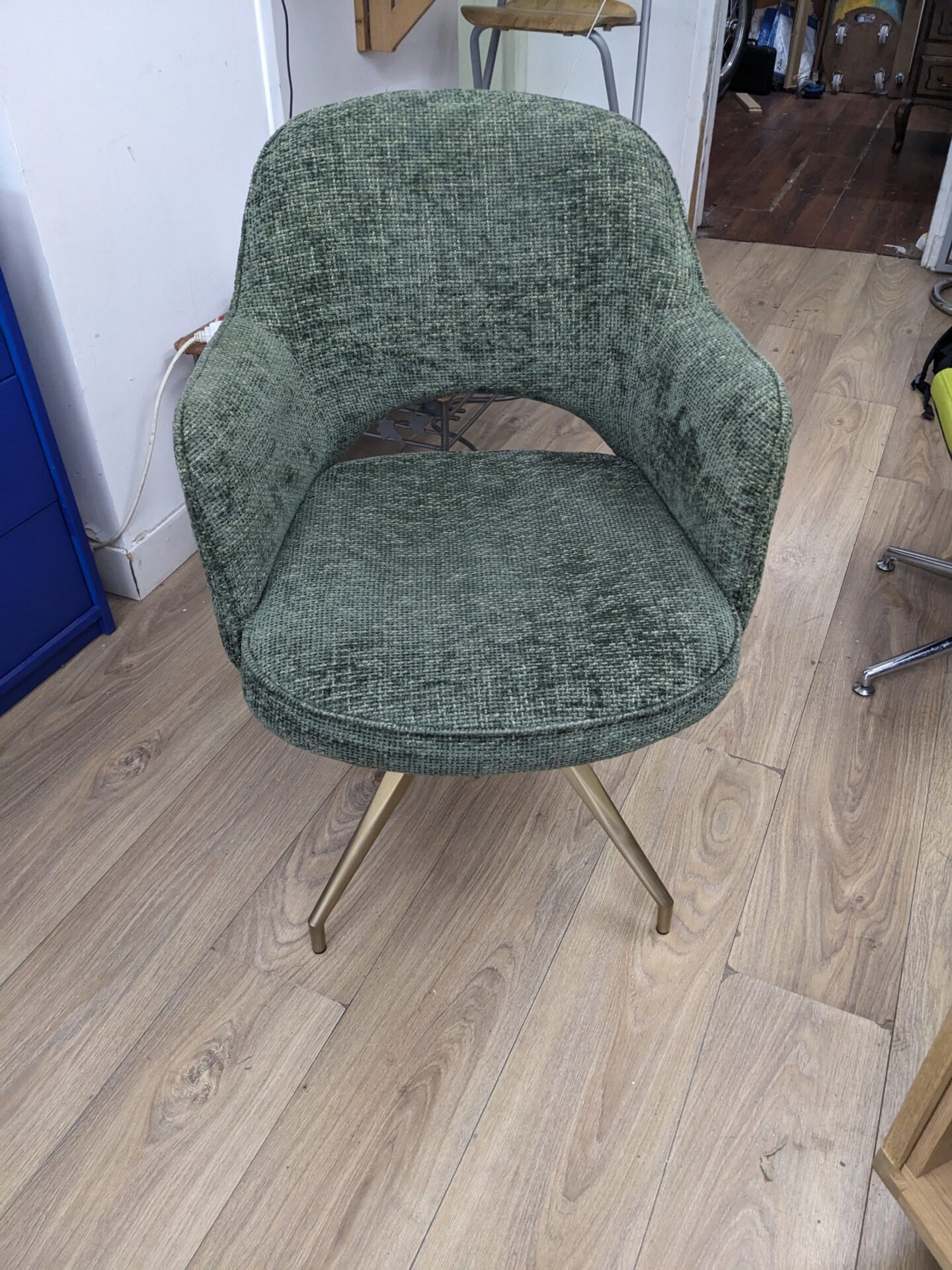 Fauteuil de bureau LUTHOR vert tweed – Image 3