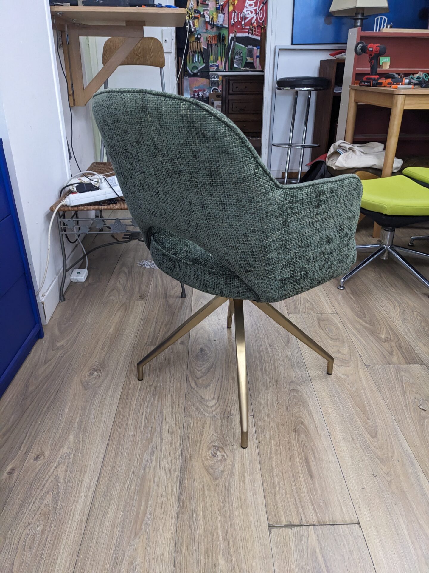 Fauteuil de bureau LUTHOR vert tweed – Image 4