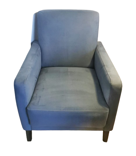 Fauteuil stylé avec accoudoirs, tissu bleu