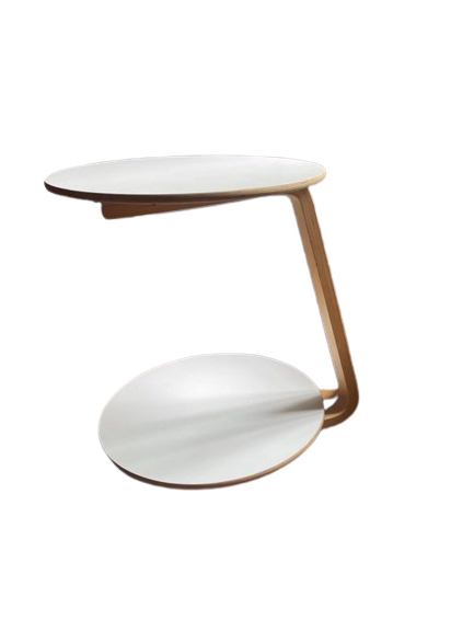 Table d'appoint roulante blanche vintage