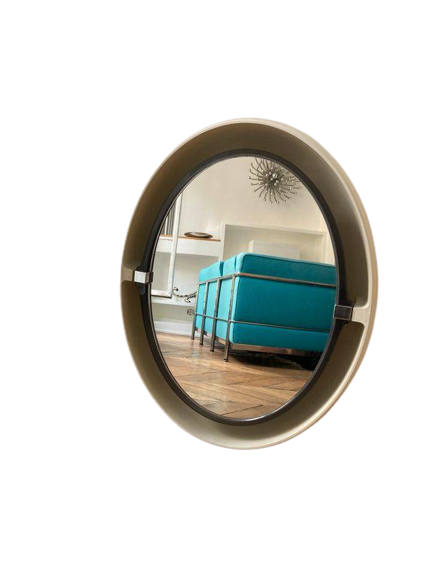Miroir Design Lumineux Oval Allibert Années 70