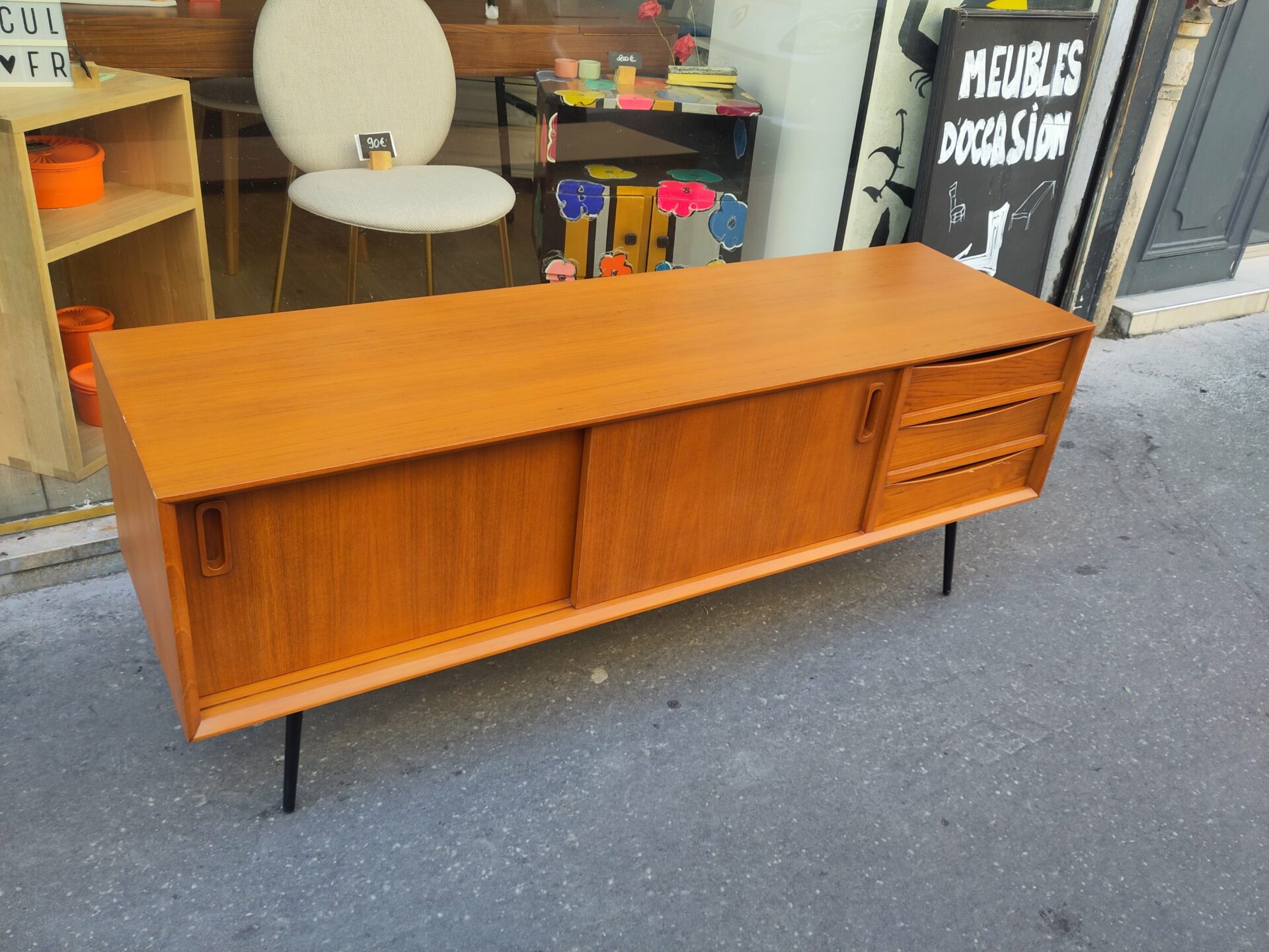 Meuble TV Simen en teck – Image 2