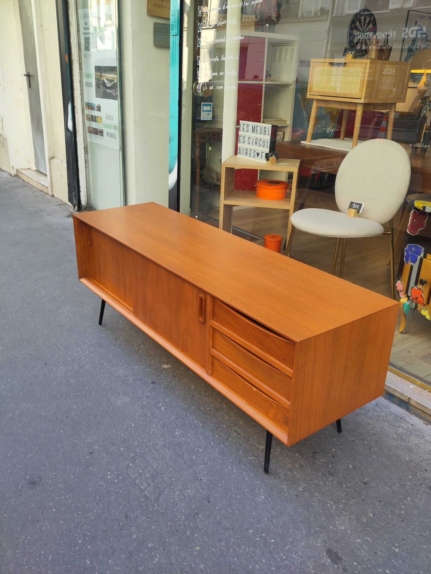 Meuble TV Simen en teck – Image 3