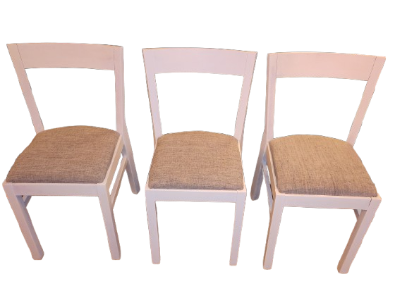 3 chaises ROGER IKEA en bois blanc