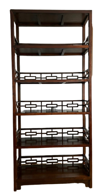 Bibliothèque en bois massif de style chinois ancien