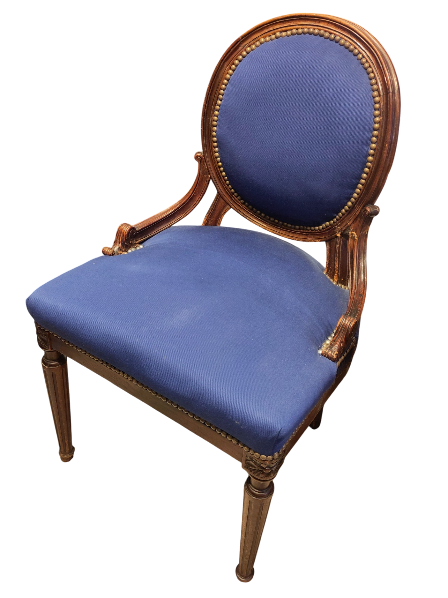 Fauteuil style Louis XV bleu