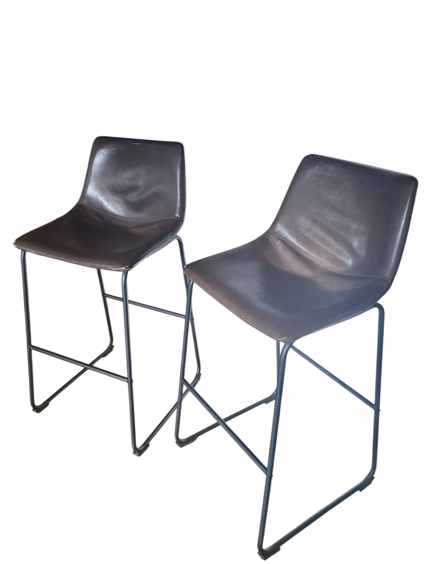 2 tabourets de bar Miliboo en cuir et métal – Image 5