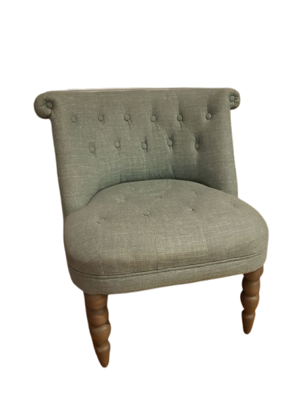 Fauteuil tissu gris vert