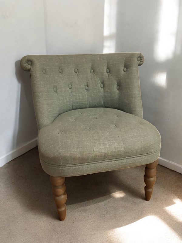Fauteuil tissu gris vert – Image 2