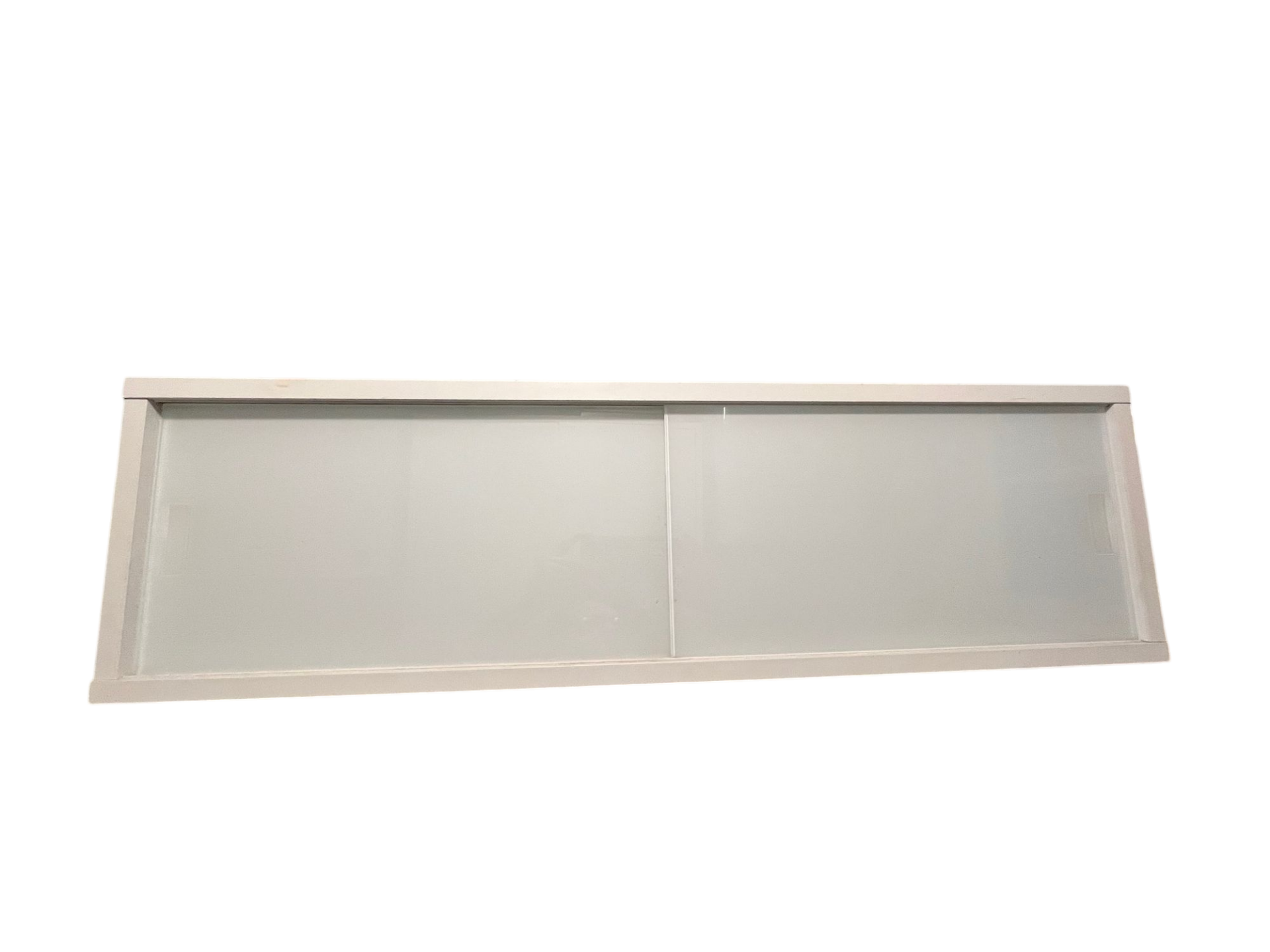 Meuble étagère blanc avec portes coulissantes