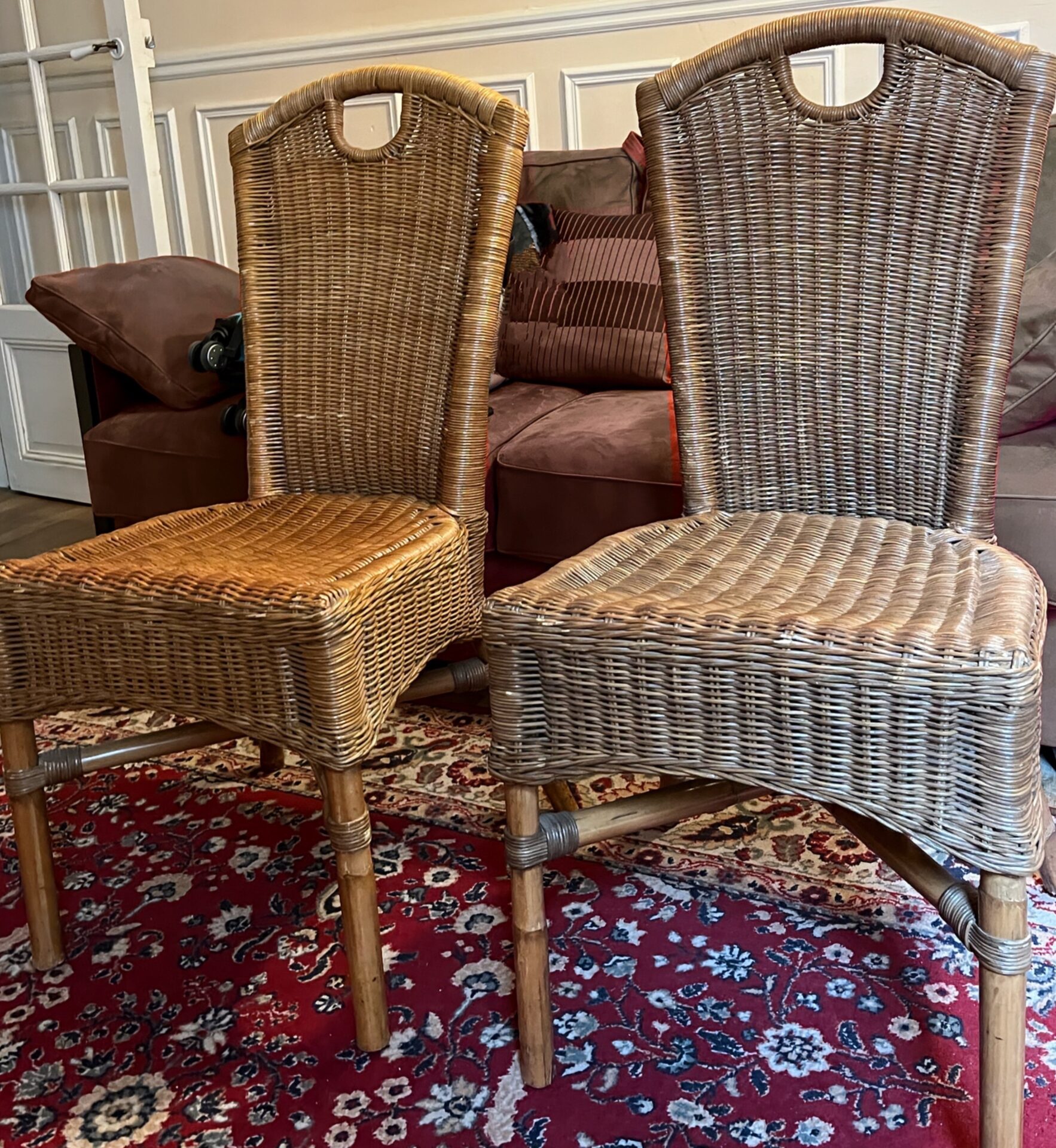 Paire de chaises en rotin – Image 2