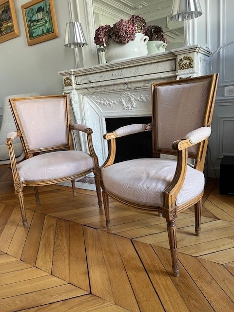 Paire de fauteuil style Louis XVI – Image 2