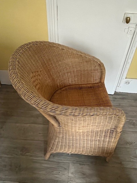 3 fauteuils en osier IKEA vintage – Image 4