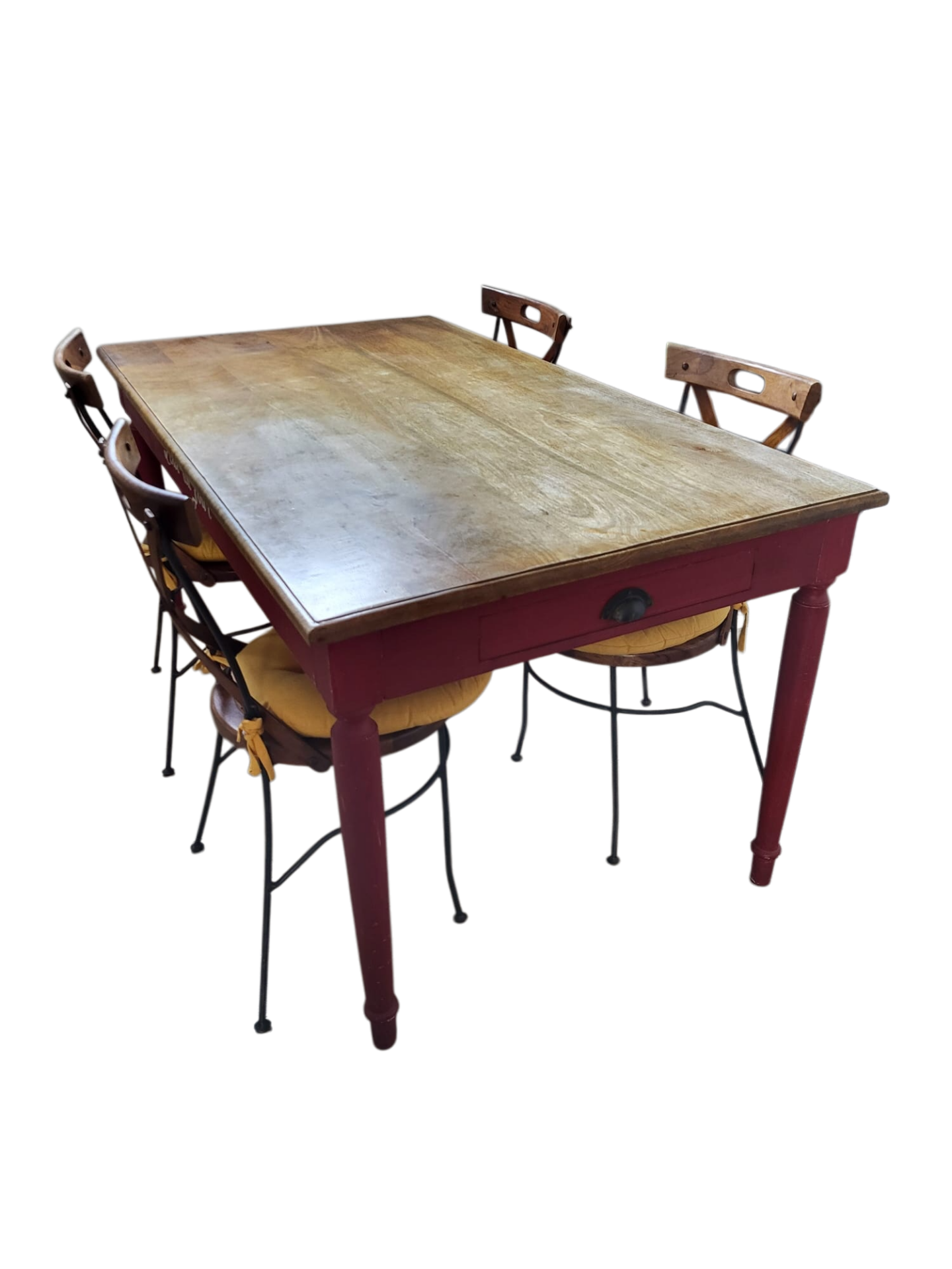 Table de salle à manger - manguier massif bicolore (naturel et rouge) Maison du monde – Image 3