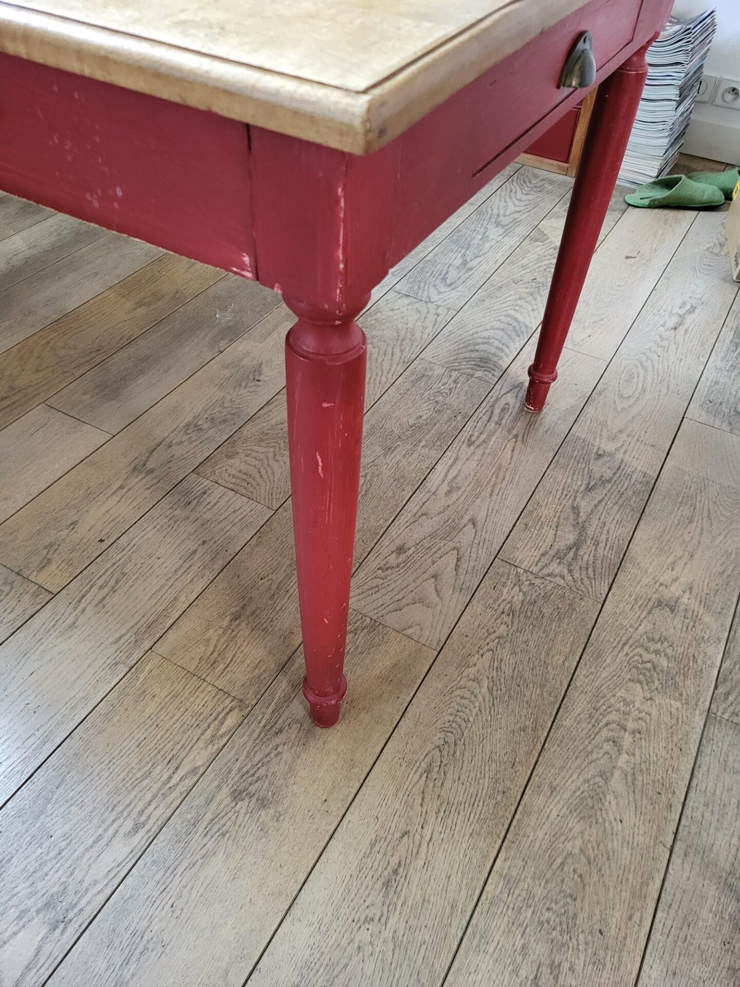 Table de salle à manger - manguier massif bicolore (naturel et rouge) Maison du monde – Image 9